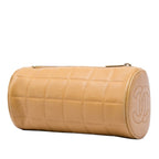 Vintage Chanel Choclate Bar Barrel Cosmetic Pouch