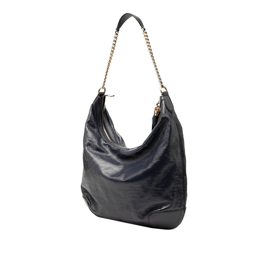 Vintage Gucci Patent Navy Blue Shoulder Bag