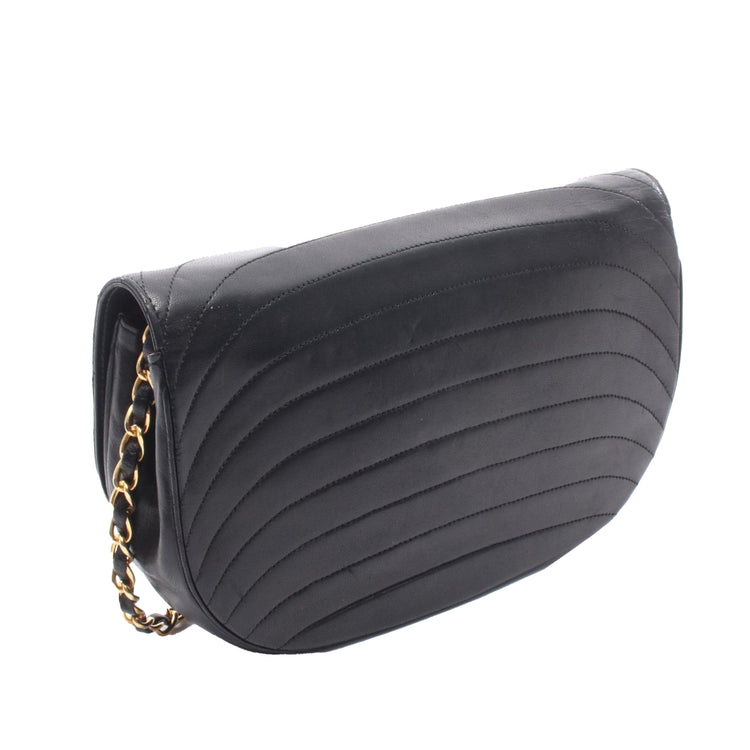 Vintage Chanel Half Moon Leather Flap Bag