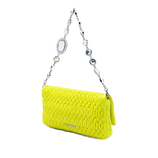 Vintage Miu Miu Yellow Crystal Chain Bag