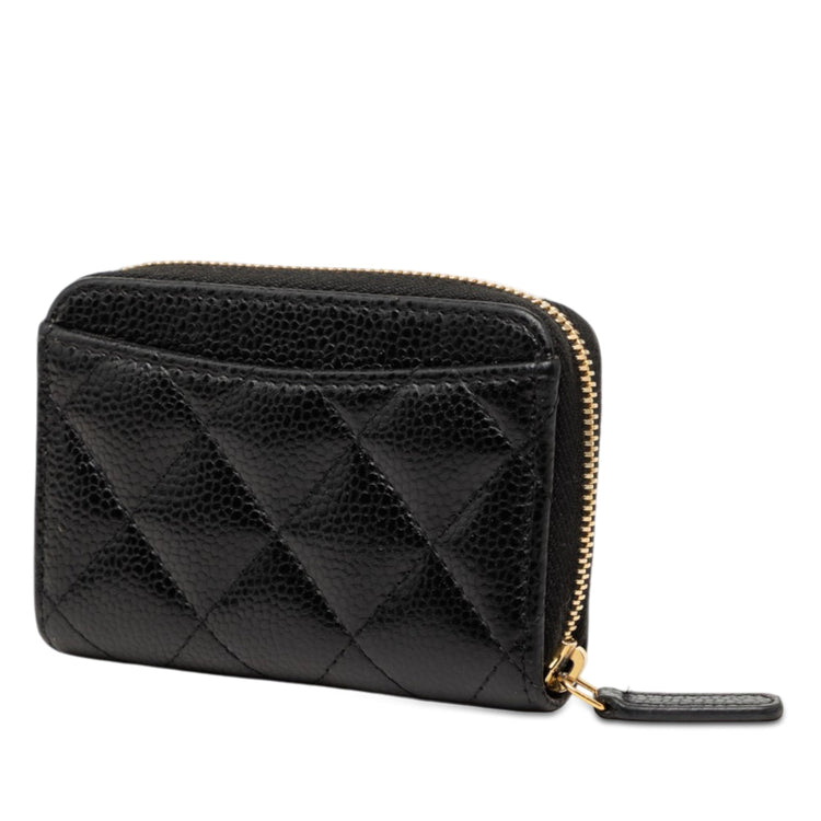 Vintage Chanel Quilted Caviar Zip Coin Pouch