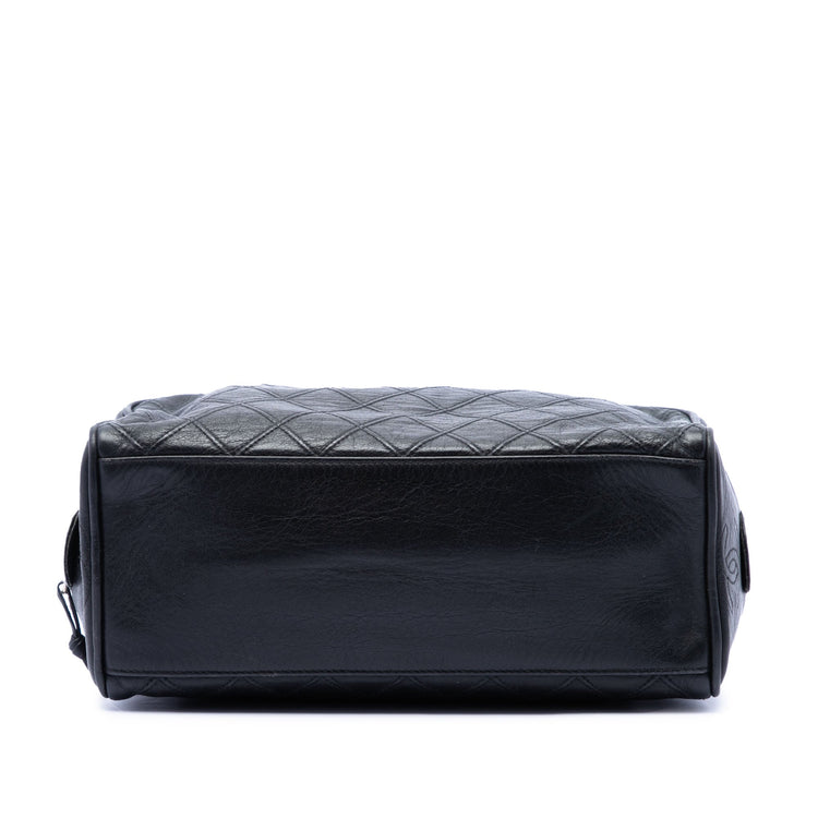 Vintage Chanel Black Lambskin Cosmetic Pouch