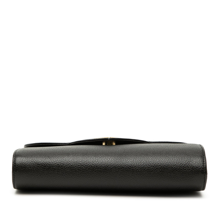 Vintage Saint Laurent Black Grained Clutch