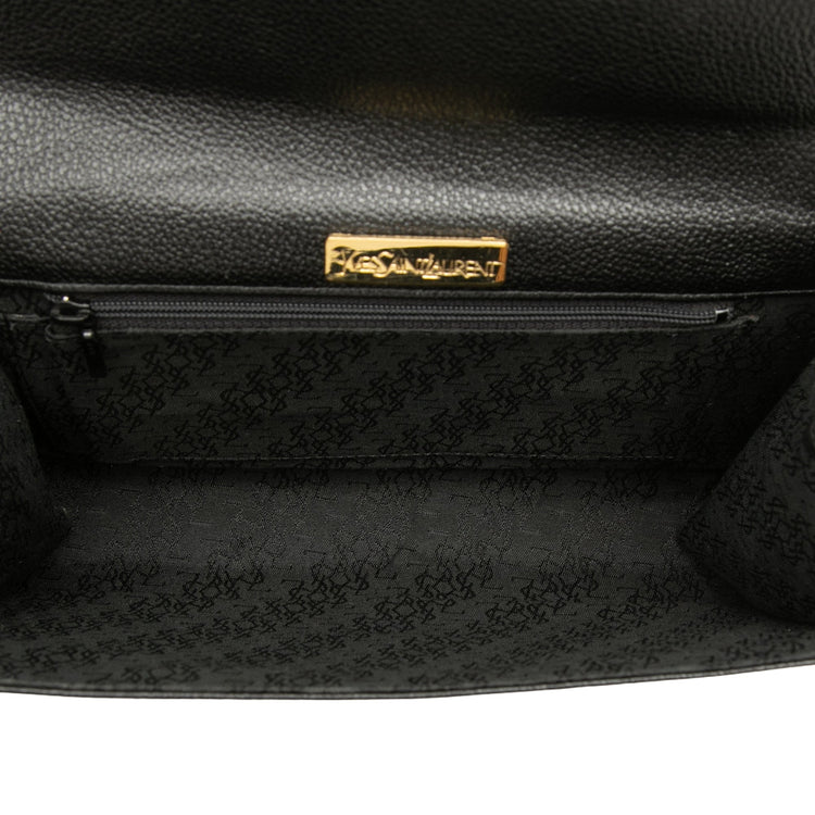 Vintage Saint Laurent Black Grained Clutch
