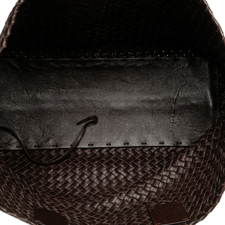 Vintage 2007 Bottega Veneta Medium Lambskin Intreccio Cabat Tote
