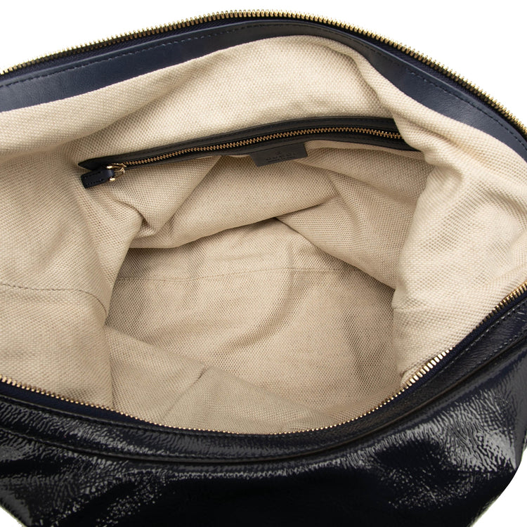 Vintage Gucci Patent Navy Blue Shoulder Bag