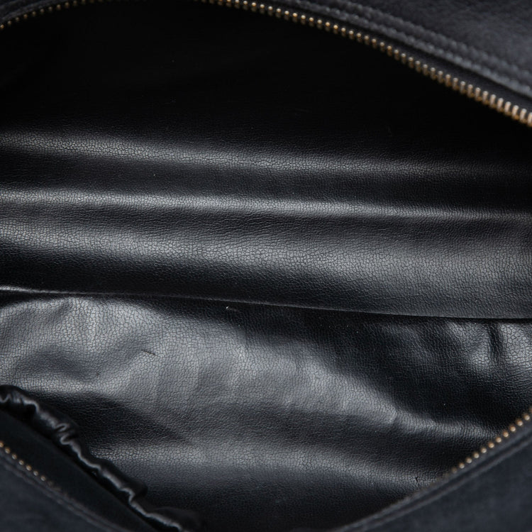 Vintage Chanel Black Lambskin Cosmetic Pouch