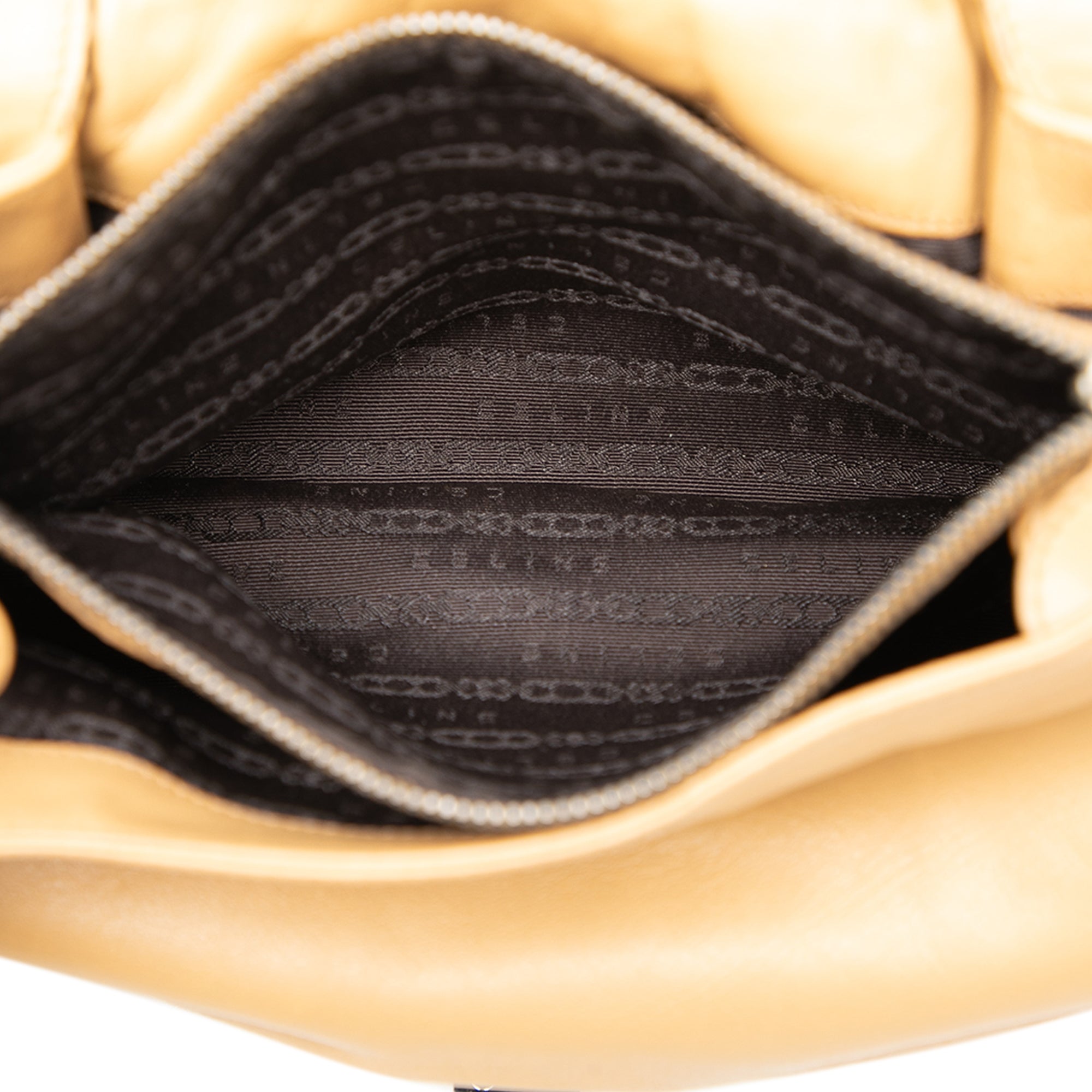 Vintage Celine Lambskin Beige Flap Shoulder Bag