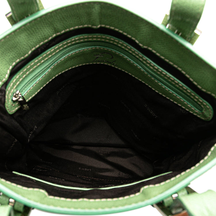 Vintage Loewe Green Anagram Tote