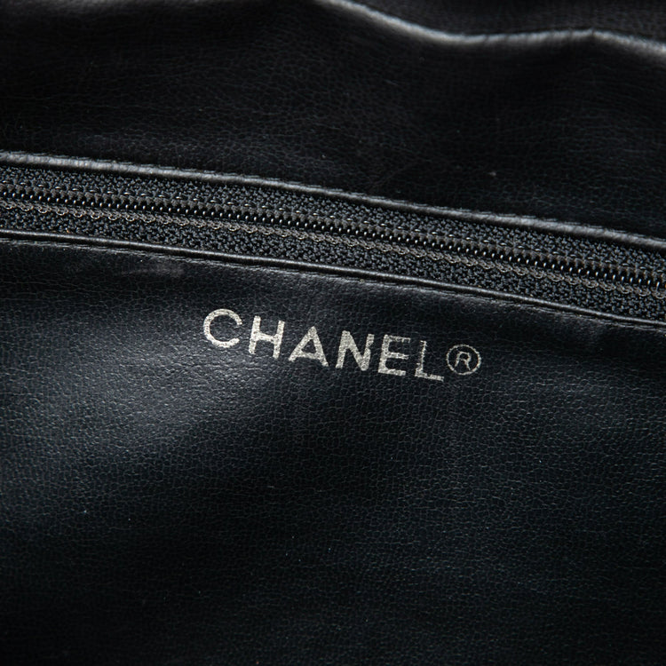 Vintage Chanel Black Lambskin Cosmetic Pouch