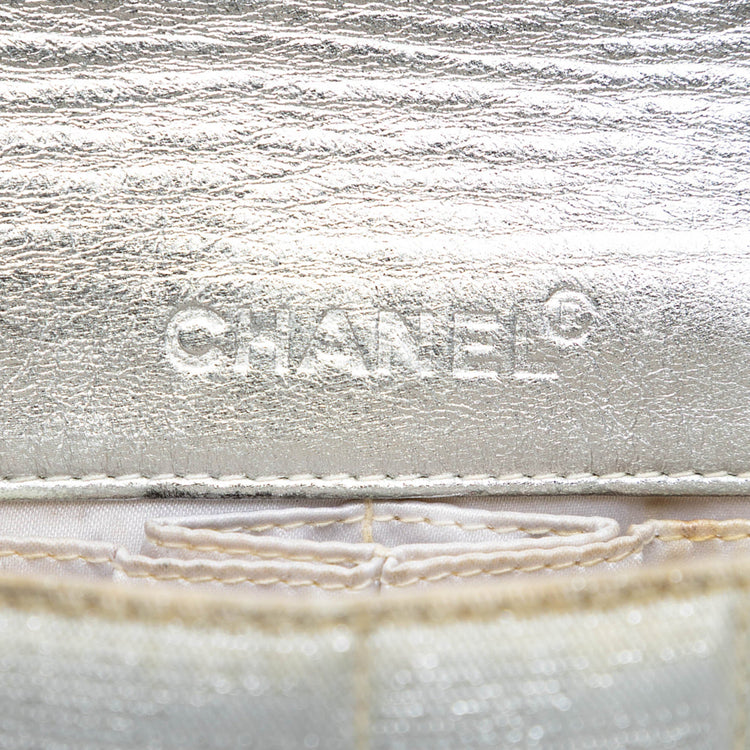 Vintage Chanel Silver East West Flap Bag