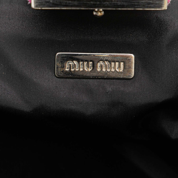 Vintage Miu Miu Pink Satin Clutch On Strap