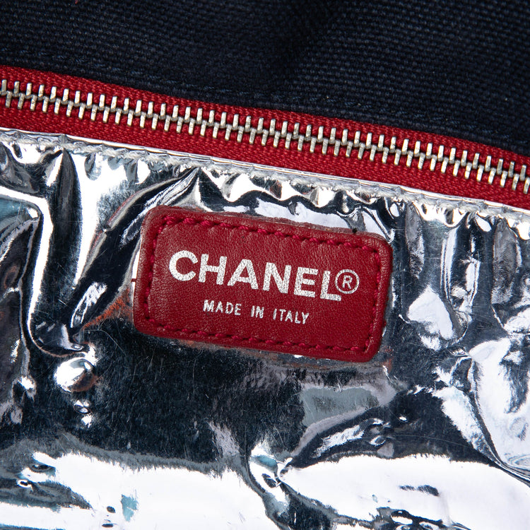 Vintage Chanel Choclate Bar Metallic Flap Bag