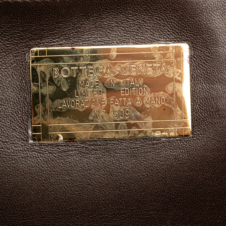 Vintage 2007 Bottega Veneta Medium Lambskin Intreccio Cabat Tote
