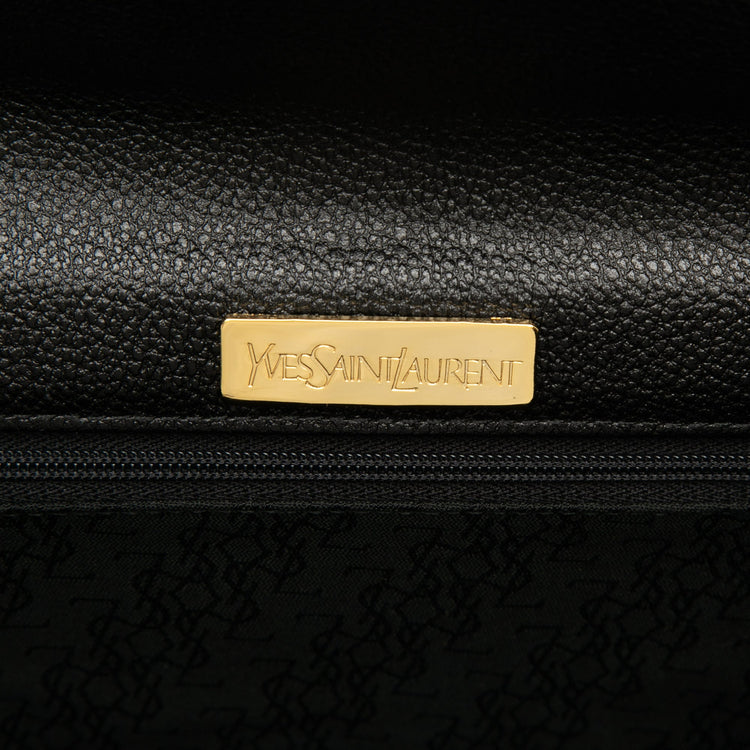 Vintage Saint Laurent Black Grained Clutch