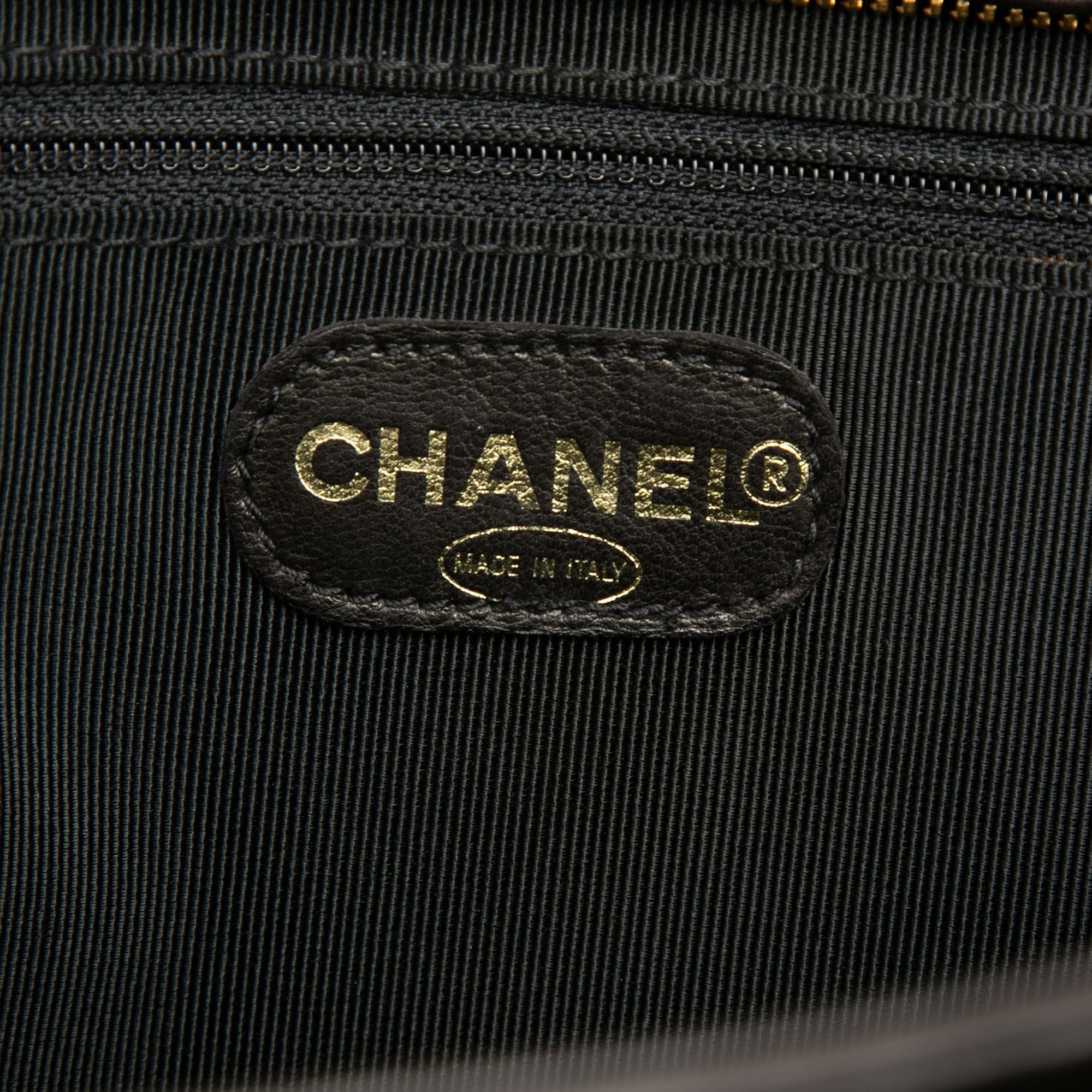 Vintage Chanel Black Front Zip Pocket