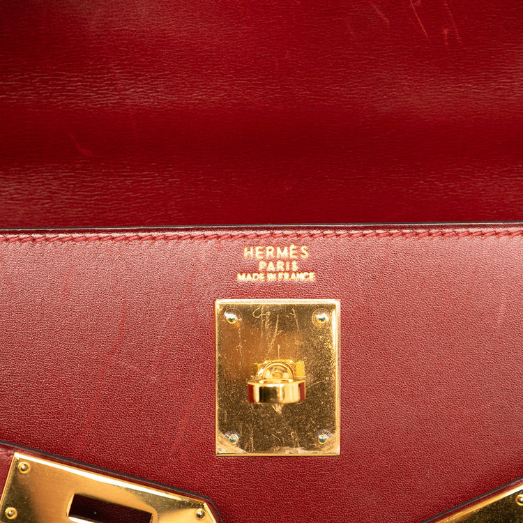 Vintage Hermes Box Calf Kelly Retourne 32