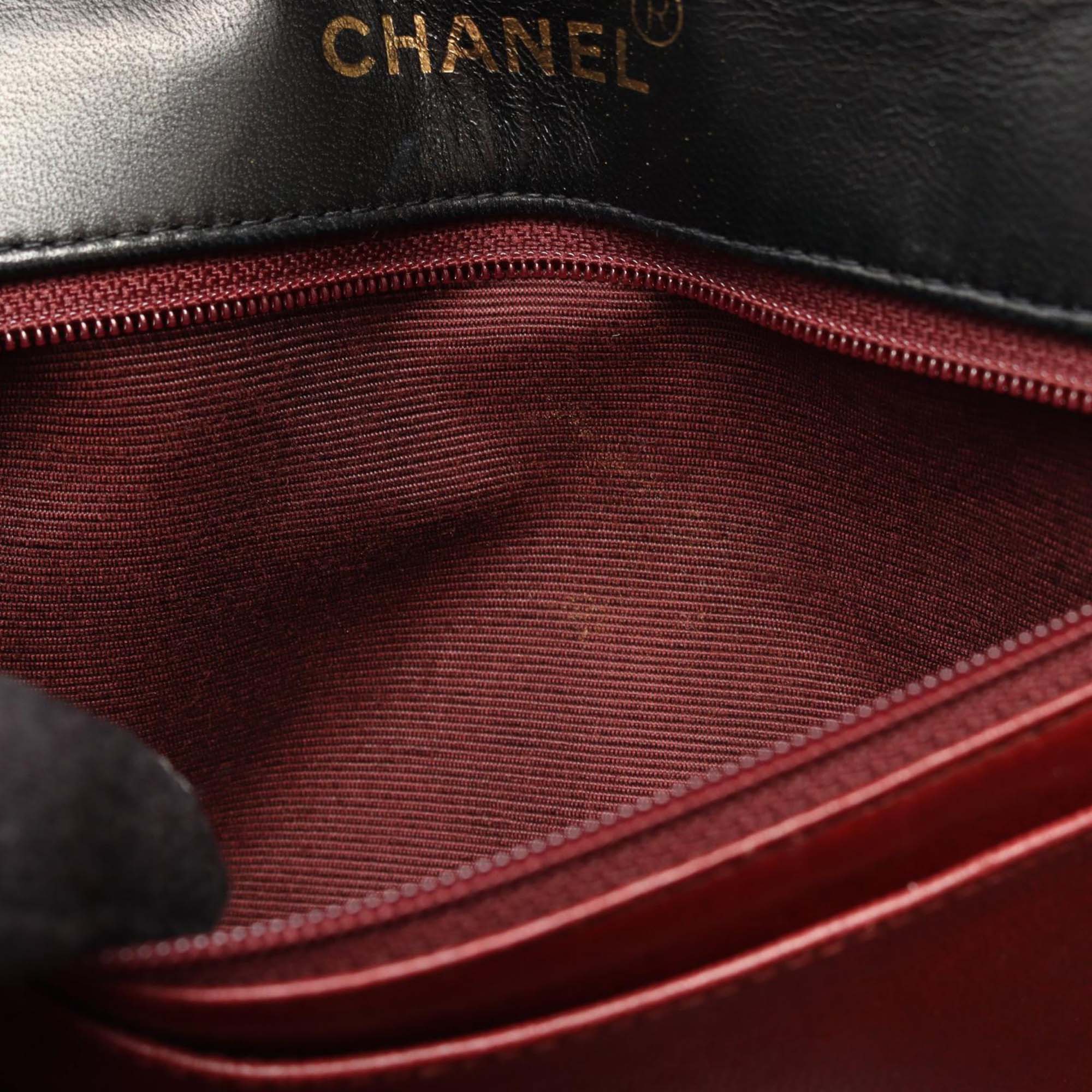Vintage Chanel Small Black Lambskin Flap Bag