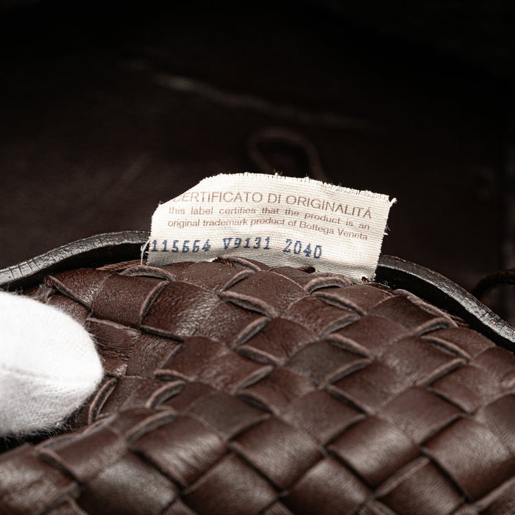 Vintage 2007 Bottega Veneta Medium Lambskin Intreccio Cabat Tote