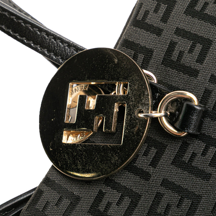 Vintage Fendi Mini Black Zucca Top Handle Bag