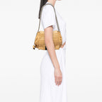 Vintage Celine Lambskin Beige Flap Shoulder Bag