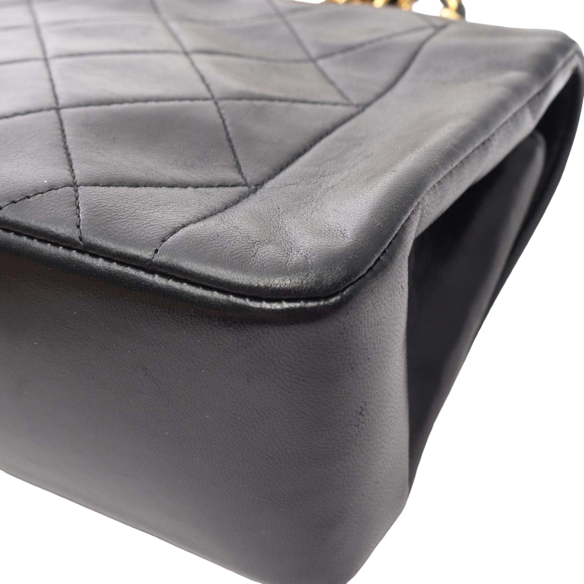 Vintage Chanel Small Black Lambskin Flap Bag