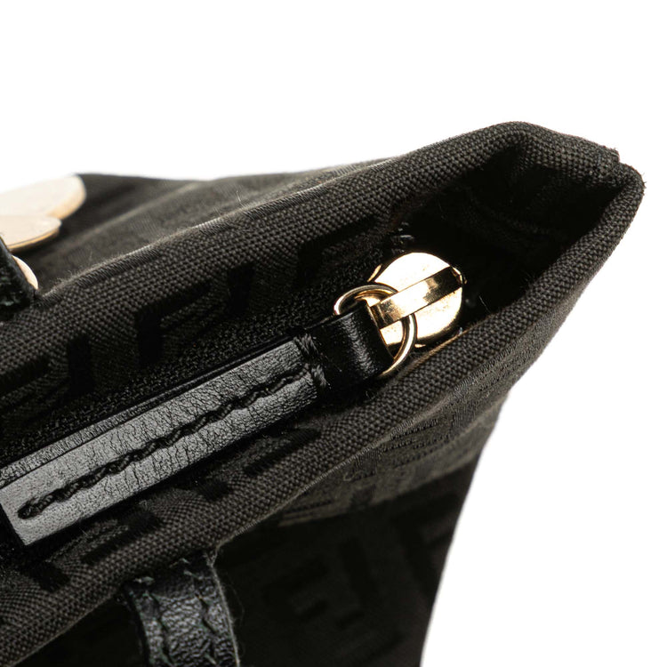 Vintage Fendi Mini Black Zucca Top Handle Bag