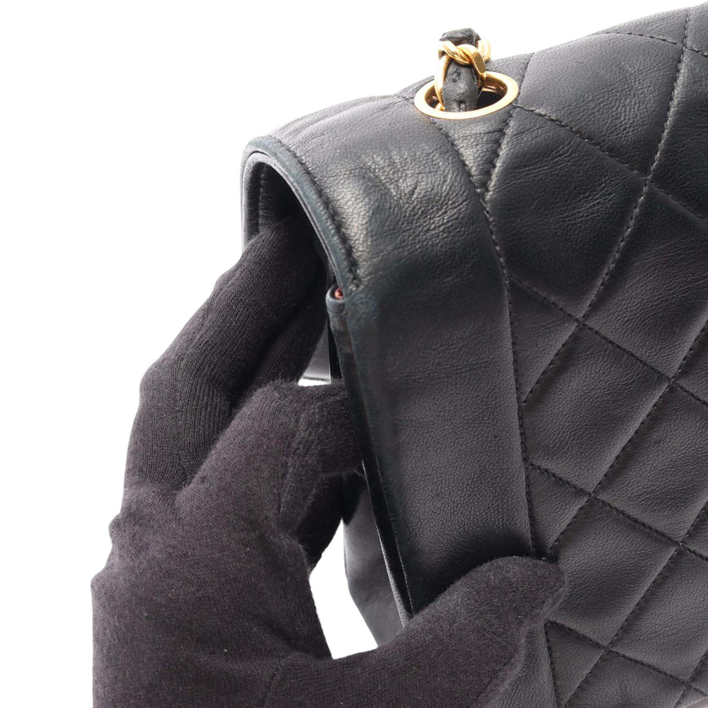 Vintage Chanel Medium Black Lambskin Flap