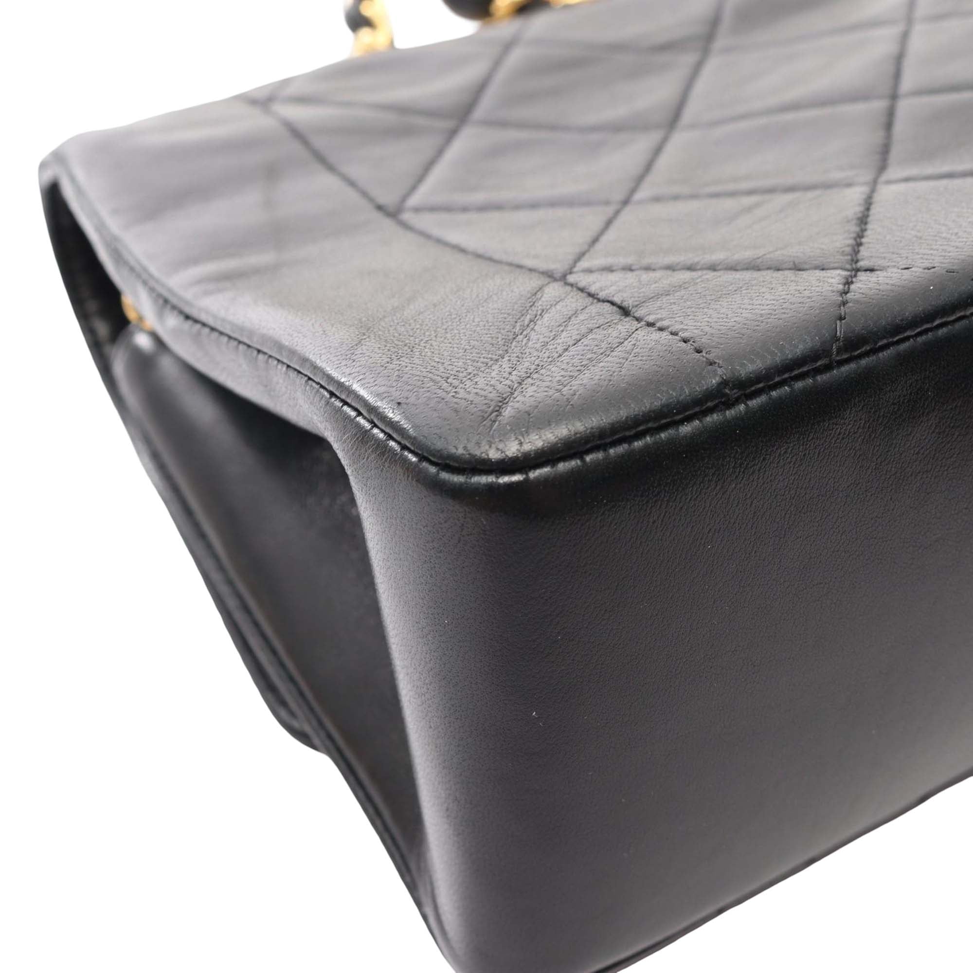 Vintage Chanel Small Black Lambskin Flap Bag