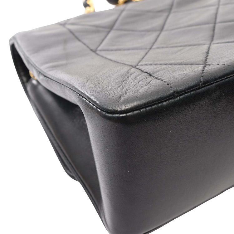 Vintage Chanel Small Black Lambskin Flap Bag