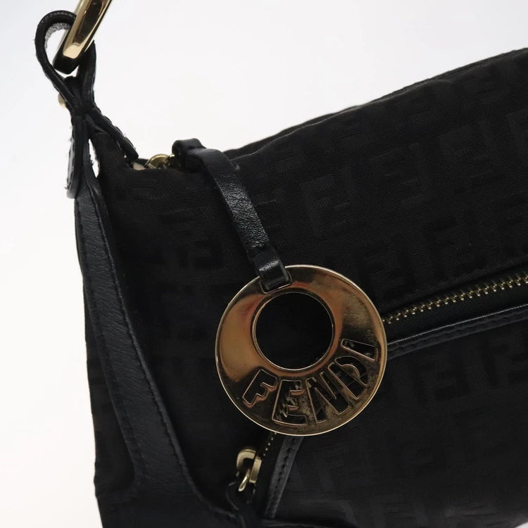 Vintage Fendi Black Zucca Leather Bag
