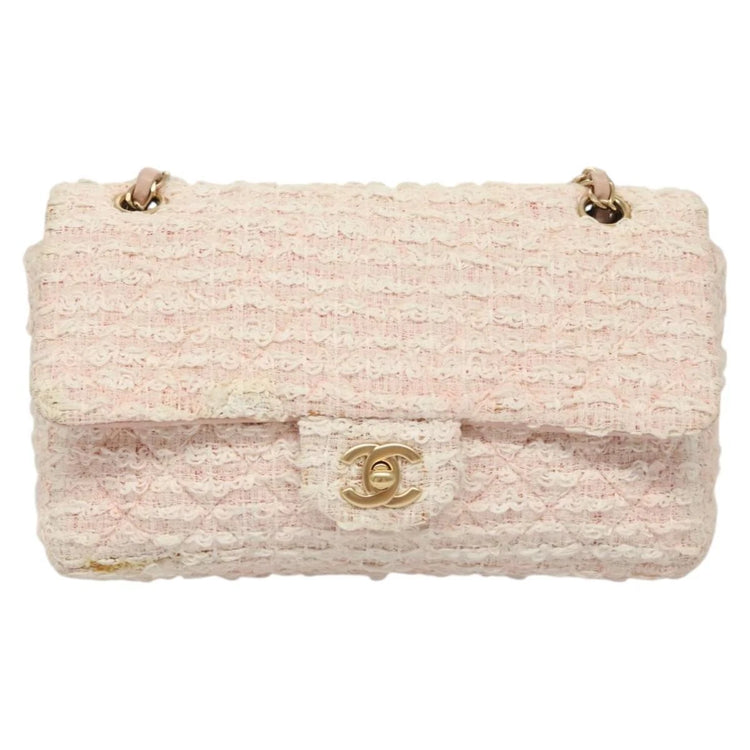 2009 Chanel Light Pink Tweed Flap Bag