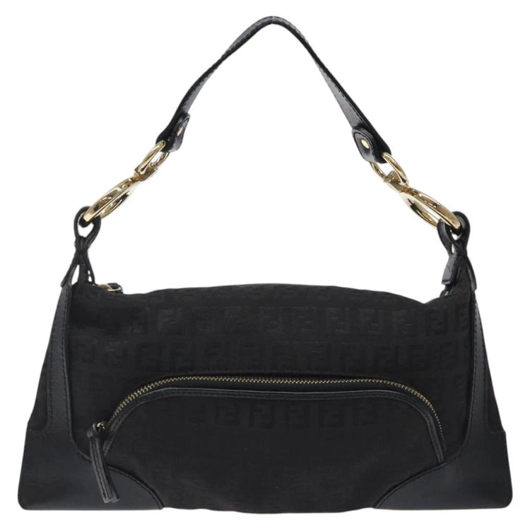 Vintage Fendi Black Zucca Leather Bag