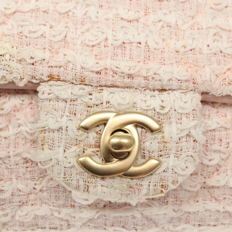 2009 Chanel Light Pink Tweed Flap Bag