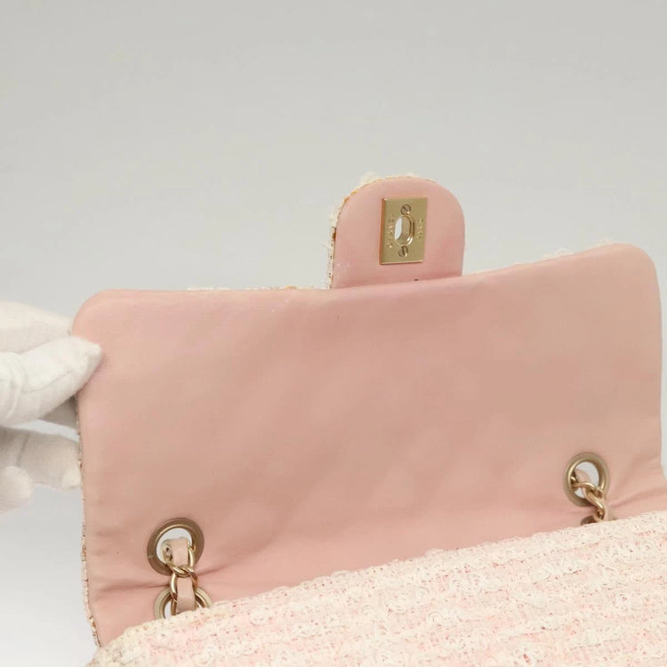 2009 Chanel Light Pink Tweed Flap Bag