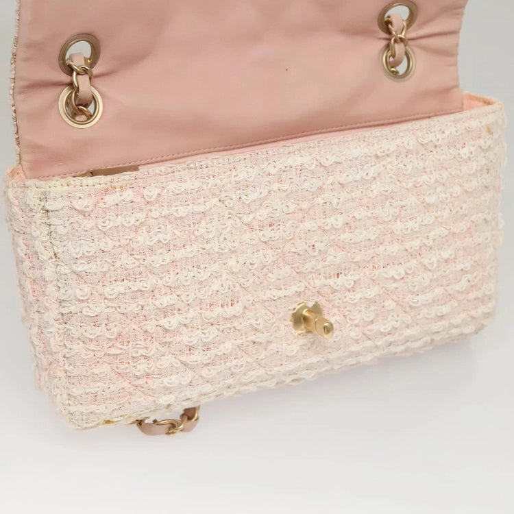 2009 Chanel Light Pink Tweed Flap Bag