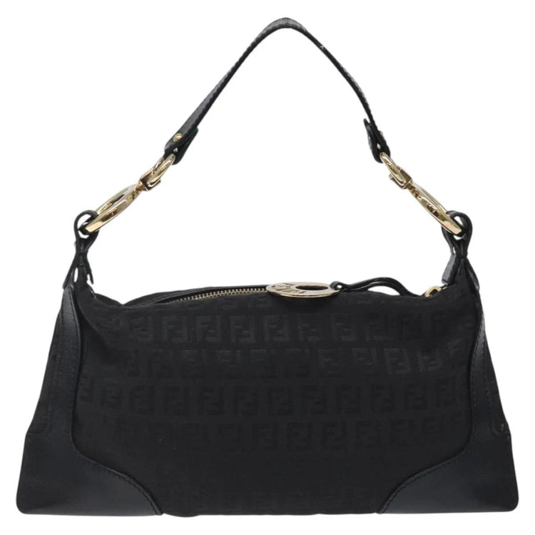 Vintage Fendi Black Zucca Leather Bag