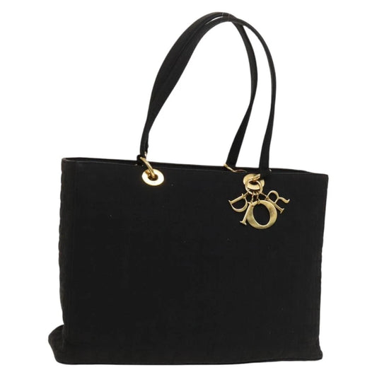 Vintage Dior Black Canvas Tote Zip Bag