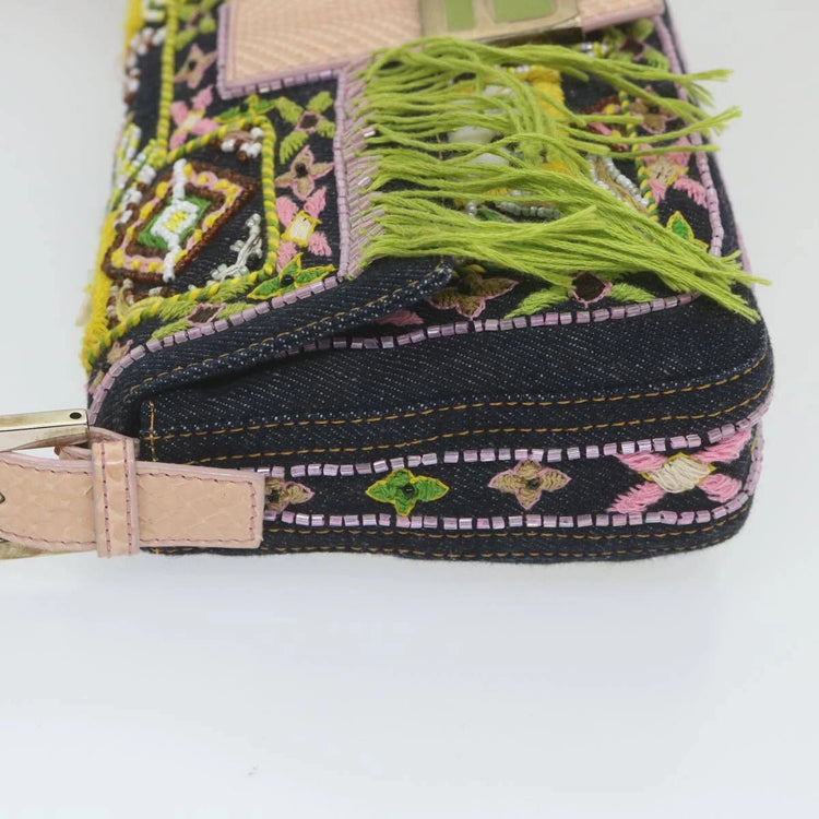 Vinage 2004 Fendi Denim Beaded Baguette