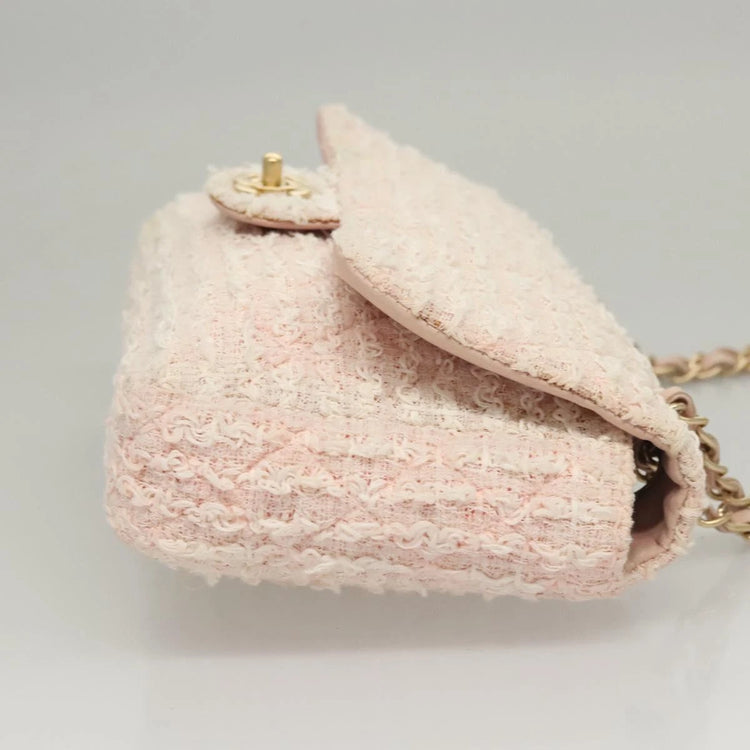 2009 Chanel Light Pink Tweed Flap Bag