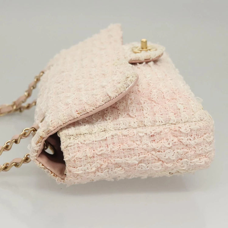 2009 Chanel Light Pink Tweed Flap Bag