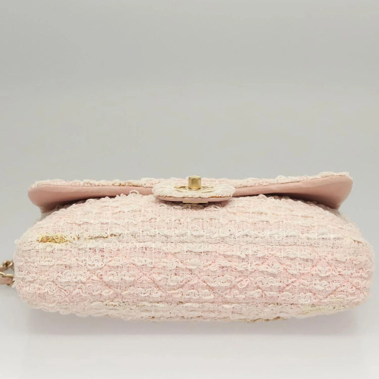 2009 Chanel Light Pink Tweed Flap Bag