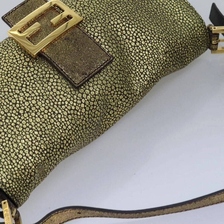 Vintage Fendi Suede Speckled Baguette Bag