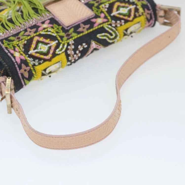 Vinage 2004 Fendi Denim Beaded Baguette