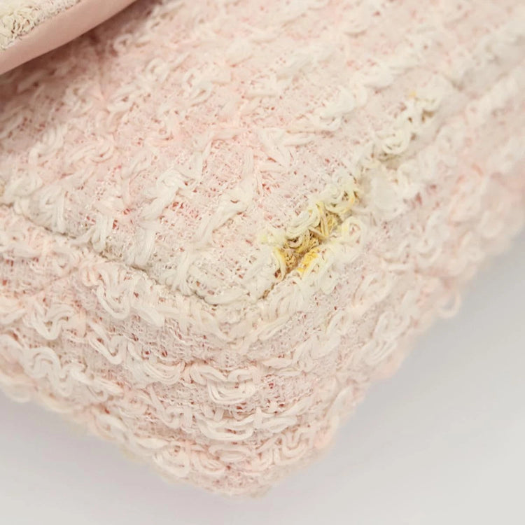 2009 Chanel Light Pink Tweed Flap Bag