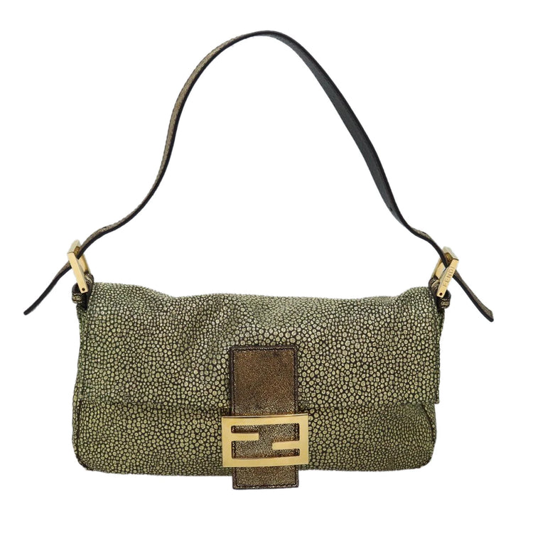 Vintage Fendi Suede Speckled Baguette Bag