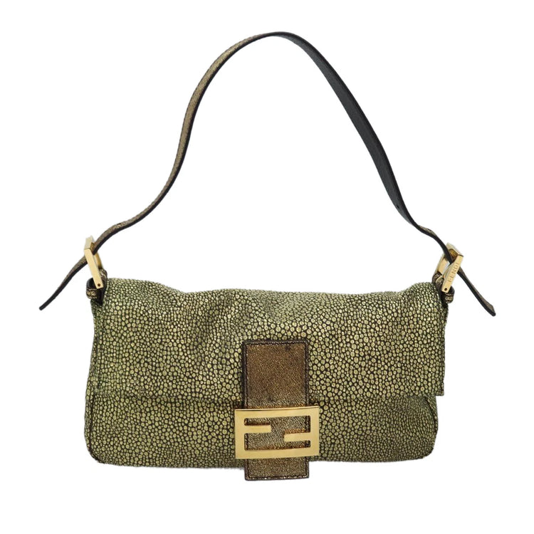 Vintage Fendi Suede Speckled Baguette Bag