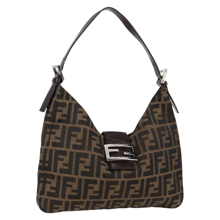 Vintage Fendi Zucca Hobo Brown Shoulder Bag
