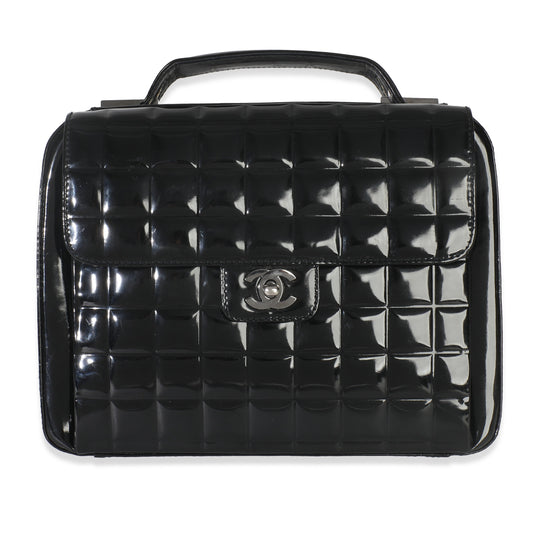 Chanel 2002 Patent Chocolate Bar Top Handle Flap Bag