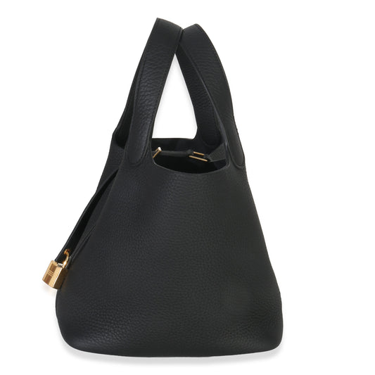 Black Clemence Picotin Lock 18 PM GHW